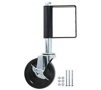 Roulette à ressort pour portail, roulette en aluminium robuste de 4 pouces avec amortissement, roulette multi-fonctions absorbant les chocs pour sols irréguliers, capacité de (Noire)