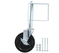 Roulette à ressort pour portail, roulette en aluminium robuste de 5 pouces avec amortissement pour sols irréguliers, capacité de charge de 90 kg, roulette multifonction pour (Blanc)