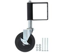 Roulette à ressort pour portail, roulette en aluminium robuste de 5 pouces avec amortissement pour sols irréguliers, capacité de charge de 90 kg, roulette multifonction pour (Noir)