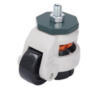 Roulette à tige de nivellement réglable robuste avec poignée à cliquet, roues en nylon de 51 mm de diamètre extérieur en alliage de caoutchouc, capacité de 2 200 lb, roulettes