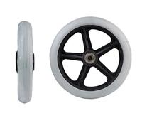 Roulette Avant pour Fauteuil Roulant Roues de 6/7/8 pouces, roulettes avant souples et robustes for fauteuil roulant, roue à pneu solide de remplacement for fauteuil roulant(8in-Grey Broadening)