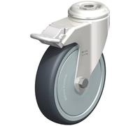 Roulette avec perforation d'un diamètre de 125 mm. Modèle (général) Roulette Stop Fix Blickle LKRXA-TPA 126KFD-FI (LKRX