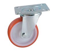 Roulette - AVL - 504832O - D100 mm - Polyuréthane rouge - Blocage double effet