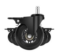 Roulette Chaise Bureau Lot de 3/5 roulettes chaise bureau 2,5"/3" verrouillables et robustes, pivotantes remplacement, for roulement fluide, for parquet, moquette(5pcs 11mm,3in)