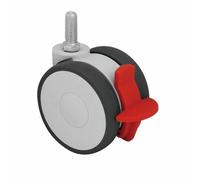 Roulette collectivité, bande polyamide, sur tige filetée, roue pivotante et blocage TENTE