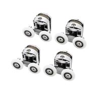 Roulette coulissante double, 23-27mm Sliding Shower Door Rollers Zinc Alloy Double Wheel For 12-14mm Glass Pack Of 4(4pcs upper,23.0mm)