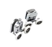 Roulette coulissante double, 23-27mm Sliding Shower Door Rollers Zinc Alloy Double Wheel For 12-14mm Glass Pack Of 4(1-upper 1-down,23.0mm)