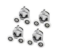 Roulette coulissante double, 23-27mm Sliding Shower Door Rollers Zinc Alloy Double Wheel For 12-14mm Glass Pack Of 4(4pcs Down,23.0mm)