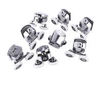 Roulette coulissante double, 23-27mm Sliding Shower Door Rollers Zinc Alloy Double Wheel For 12-14mm Glass Pack Of 4(4-upper 4-down,23.0mm)