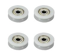 Roulette coulissante double, Pack Of 4 White Nylon U Groove Pulley Ball Bearing For Sliding Doors 5mm Bore 24mm OD