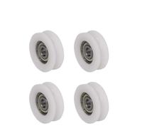 Roulette coulissante double, Shower Door Rollers U-Shape Groove Bearing Pulley Nylon ABS Pack Of 4 30x10x6mm
