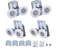 Roulette coulissante double, Sliding Shower Door Rollers Pack Of 4 Top And Bottom Zinc Alloy For 4-8mm Glass Thickness