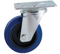 Roulette pivotante AVL - à platine - caoutchouc bleu - Ø100 - 527832O