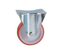 Roulette D100mm polyuréthane rouge platine fixe - - 504822O