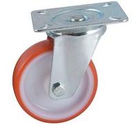 Roulette D100mm polyuréthane rouge platine pivotante - - 504832O