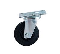Roulette pivotante à platine rectangulaire AVL - Roue caoutchouc noir Ø 125 - Charge 120 kg - 508833O