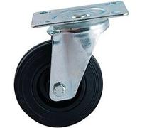 Roulette pivotante à platine rectangulaire AVL - Roue caoutchouc noir Ø 125 - Charge 120 kg - 508833O