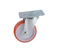 Roulette D125mm polyuréthane rouge platine pivotante - AVL - 504833O