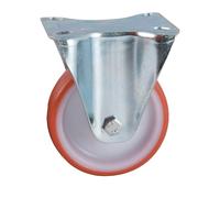 Roulette D160mm polyuréthane rouge platine fixe - AVL - 504825O