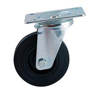 Roulette D200 mm caoutchouc noir platine pivotante AVL 508836O