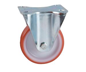 Roulette D200 mm polyuréthane rouge platine fixe AVL 504826O