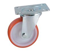 Roulette D200mm polyuréthane rouge platine pivotante - AVL - 504836O Noir