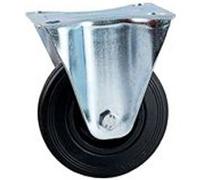 Roulette D200mm caoutchouc noir platine fixe - AVL - 508826O Noir G