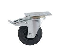 Roulette AVL pivotante frein platine caoutchouc noir Ø 200 - 508846O