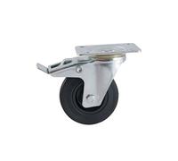 Roulette AVL pivotante frein platine caoutchouc noir Ø 200 - 508846O