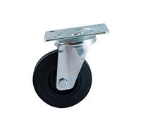 Roulette D50mm caoutchouc noir platine pivotante - - 508829A