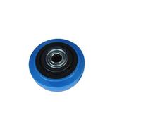 Roulette de 3 pouces, roue élastique bleue moyenne, chariot plat simple muet, 1 pièce
