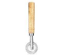 Roulette de coupe de pâtes, coupe-raviolis avec rouleau en alliage de zinc, lame tranchante avec poignée en bois pour pâtes, pâtisseries, boulettes, nouilles (4 cm x 16 cm)