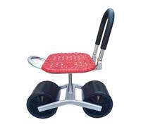 Roulette de Jardin avec Siège Hauteur Réglable Pivotant 360 Degrés Métal