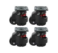 Roulette de machine de nivellement GD-40, 4 roues de nivellement de plaque supérieure Arge avec tampon NBR rétractable for établi lourd, équipement électrique(49x49mm)