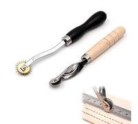 Roulette de Marquage,Roulette à Patron Couture,Roue de Traçage de Motif en Cuir,Outils de Couture de Roue de Traçage avec Manche en Bois,Roue de Traçage Marqueur Couture pour Cuir Papier,2 Pièces