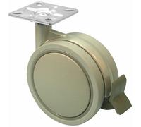 Roulette de meuble - bandage caoutchouc - 75 mm - avec frein - Jemedesign GUITEL