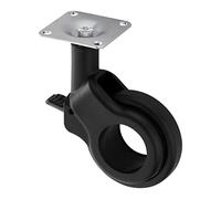 Roulette de meuble design BONN noire avec frein (blocage), Ø 60 mm, charge max. 30 Kg, hauteur 92,5 mm Roulette pivotante de transport de SOTECH