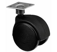 Roulette de meuble Twiny avec chape en plastique noir-27x27mm-sans frein GUITEL