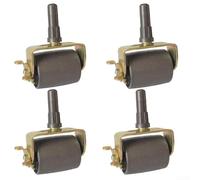 Roulette de meubles 48 mm avec frein, pivotante, verrouillable, rouleau en polypropylène, facile à installer, tige en acier au carbone plaqué zinc pour lits, armoires, tables de travail (avec frein)