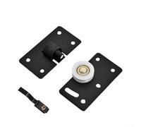 Roulette de porte coulissante silencieuse en nylon avec kit de rail d'engrenage pour un fonctionnement fluide et silencieux, rouleau de meubles réglable en hauteur pour armoires et placards (noir)