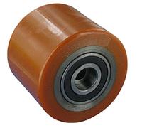 Roulette de rechange pour transpalette - Largeur : 100 mm - Axe : 20 mm - Noyau en acier - Pneus en polyuréthane