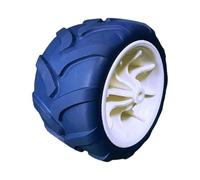 Roulette de rechange robuste en polyuréthane pour chariot de camping, chariot pliable de 17 cm, roue solide - Blanc et bleu