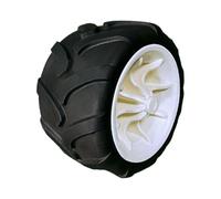 Roulette de rechange robuste en polyuréthane pour chariot de camping, chariot pliable de 17 cm, roue solide - Blanc et noir