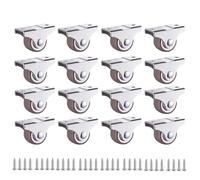 Roulette directionnelle en caoutchouc de 1 pouce, roulette fixe Non pivotante à profil bas for petits équipements, chariot à meubles, 4 à 16 pièces(16PCS)