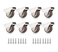 Roulette directionnelle en caoutchouc de 1 pouce, roulette fixe Non pivotante à profil bas for petits équipements, chariot à meubles, 4 à 16 pièces(8PCS)