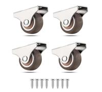 Roulette directionnelle en caoutchouc de 1 pouce, roulette fixe Non pivotante à profil bas for petits équipements, chariot à meubles, 4 à 16 pièces(4PCS)