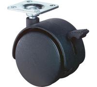BS Rollen BS Roulette double en plastique F85 40 Position fixe Assiette + plaque Quantité:1