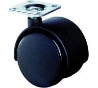 BS Rollen BS roulettes doubles en plastique F75 40 noir avec plaque en plastique Quantité:1