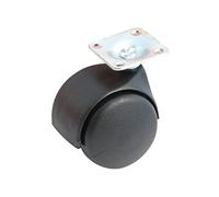 Roulette double galet noire 40 mm platine carree pivotante en platine - - 595019A