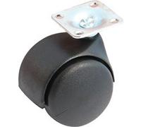 Roulette double galet noire 40mm platine carré pivotante en platine - AVL - 595019A Noir G